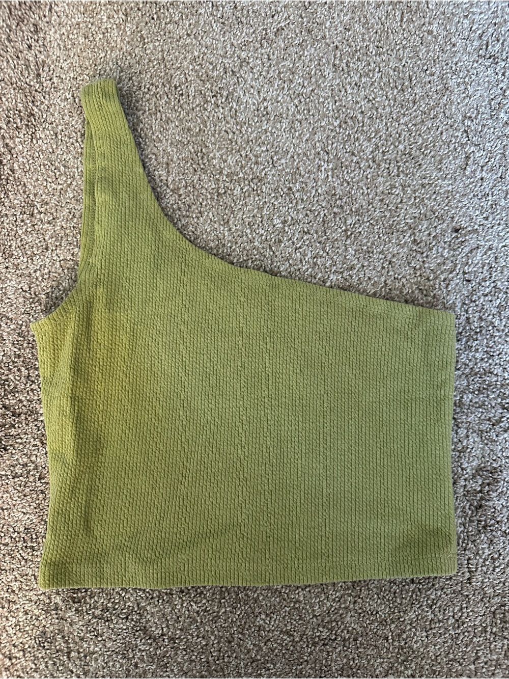 Me to We One-Shoulder Ribbed Camisole in Olive